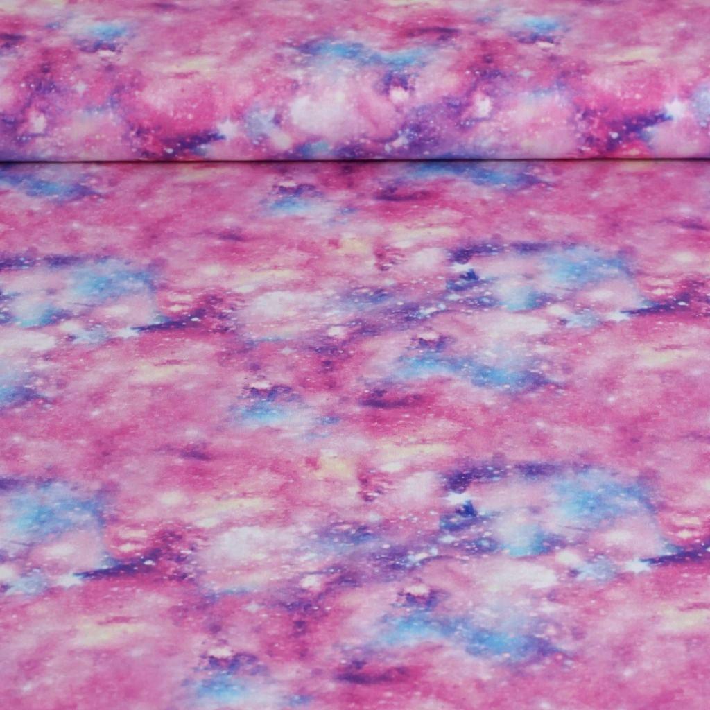 Baumwollstoff Motivdruck Galaxy pink rosa
